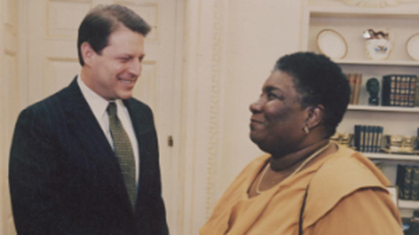 Hazel Johnson meeting Al Gore at the White House