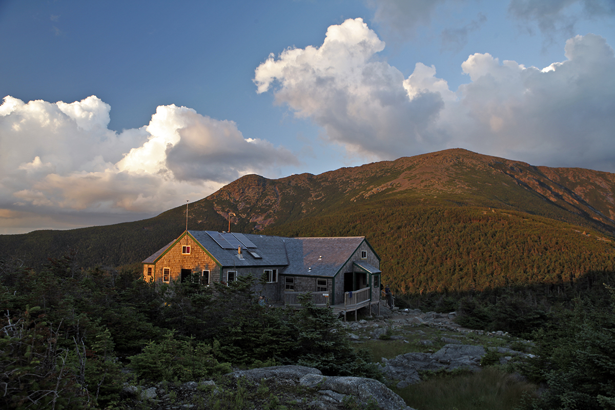 July 11, 2010. AMC Greenleaf Hut, (Franconia Range), White Mountain National Forest, New Hampshire-- Mt. Lafayette (Franconia Range) on Franconia Ridge is in the background. Photo by Ty Wivell. Photolib