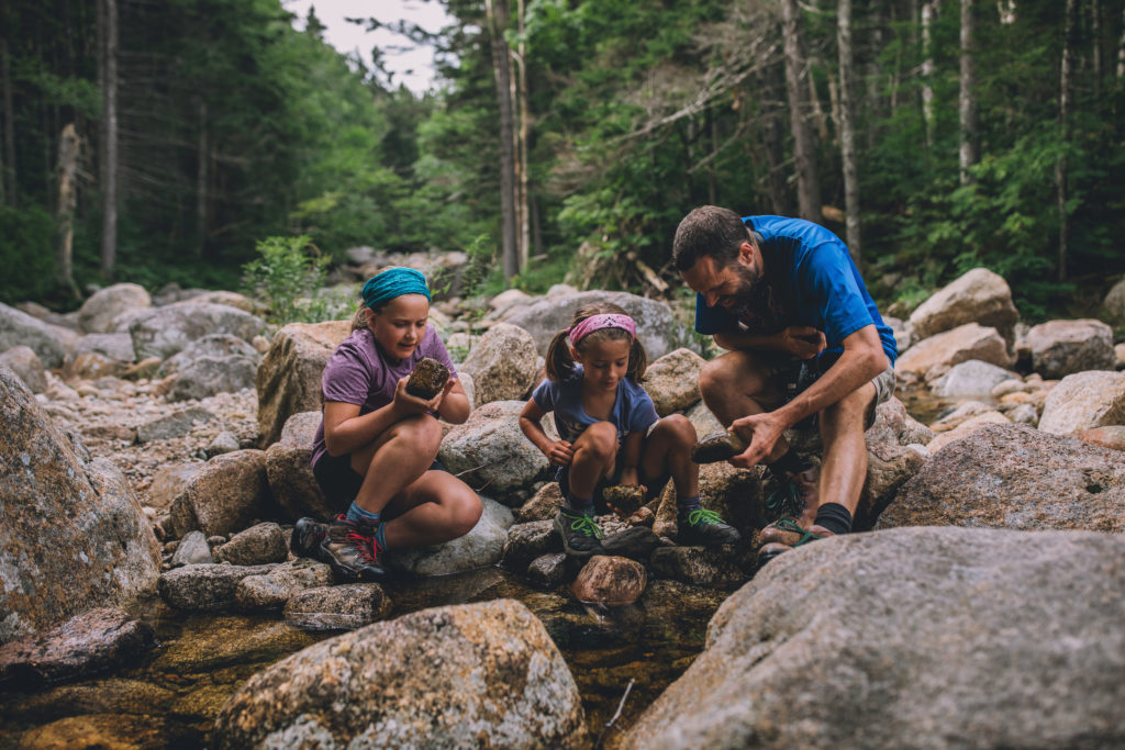 August 12, 2019. White Mountain National Forest, New Hampshire-- An AMC Family Adventure program. Photo Paula Champagne.