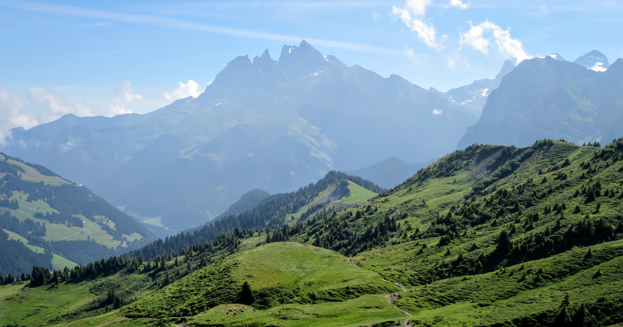French alps with snow.