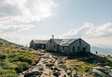 Solar panels on Lakes of the Clouds Hut.