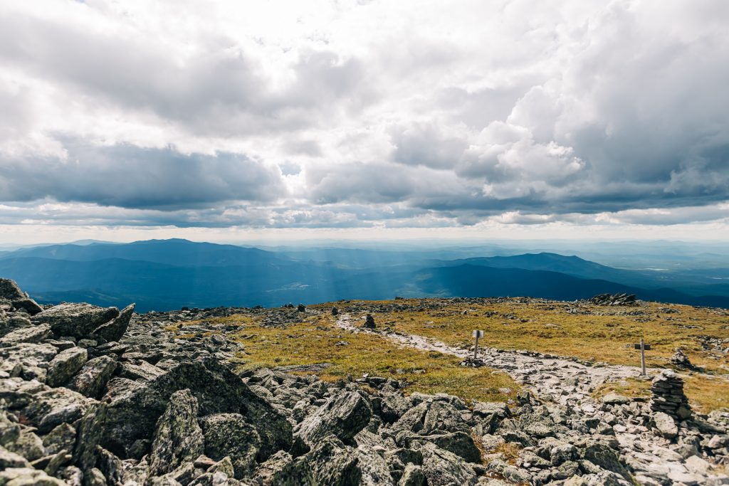Stormy sky over a mountaintop in the White Mountains