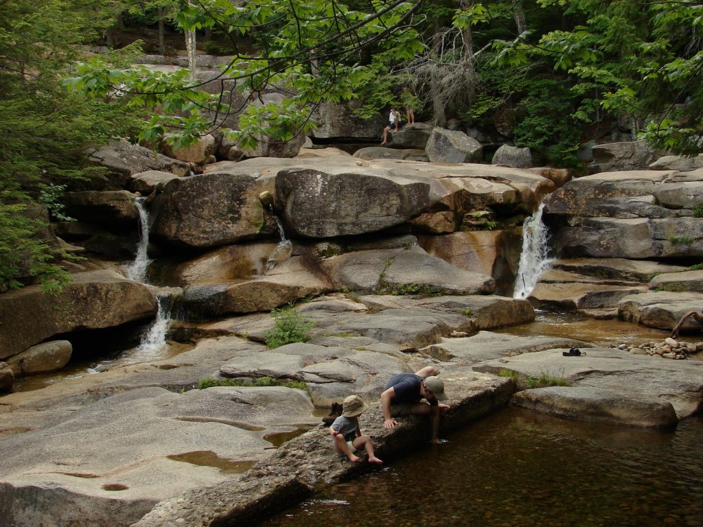 Children playing in water at Diana's Baths.