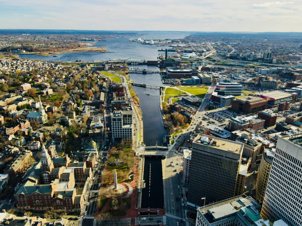 Aerial shot of Providence, RI.