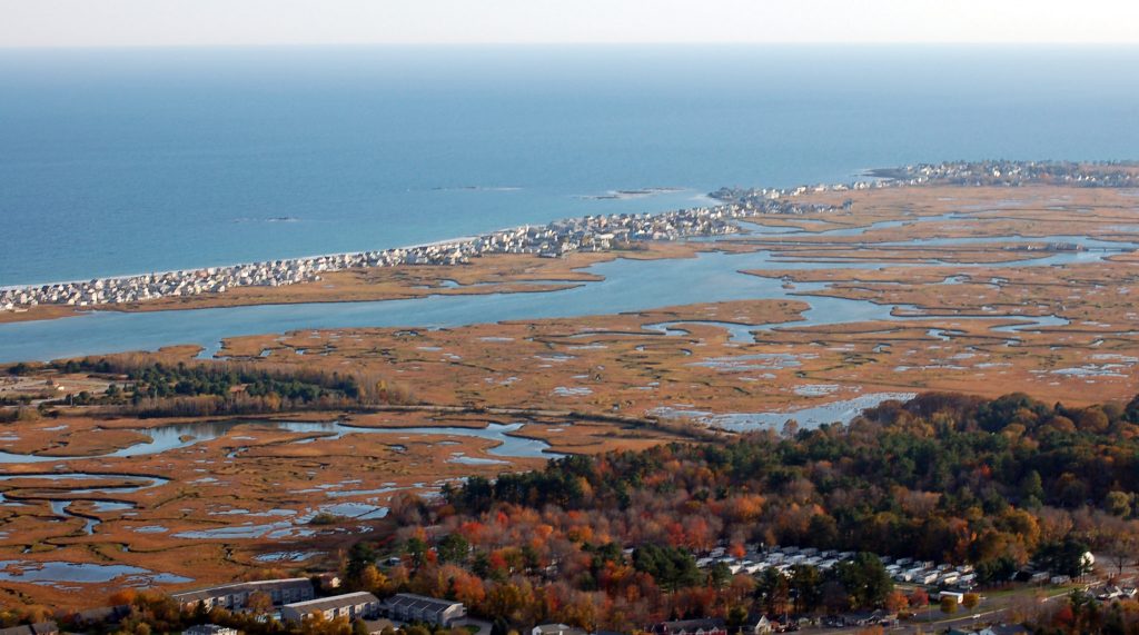 Fall aerial view of Wells Reserve at Laudholm.