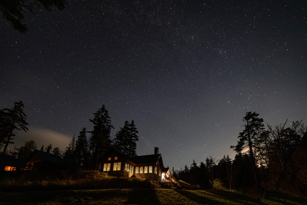 Gorman Chairback lit up underneath a starry sky.